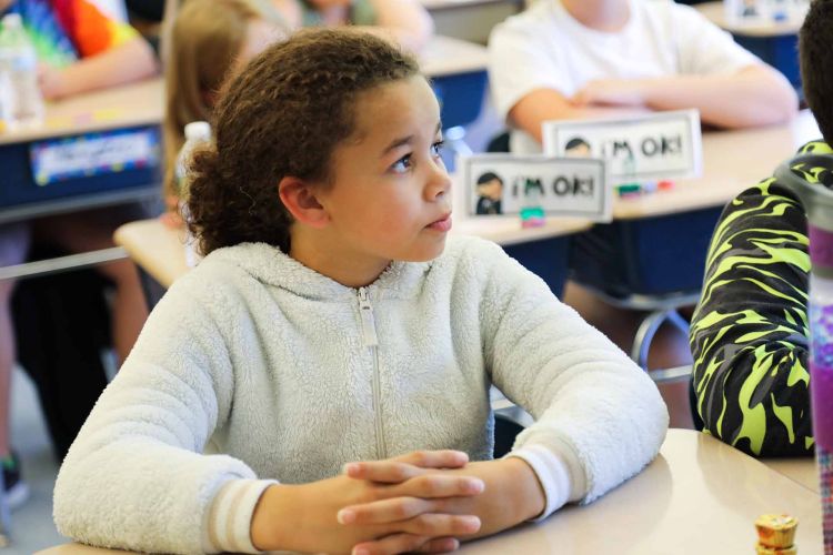 A student in Cara Pilch’s 5th grade class at Granville Elementary School in Granville, NY. 