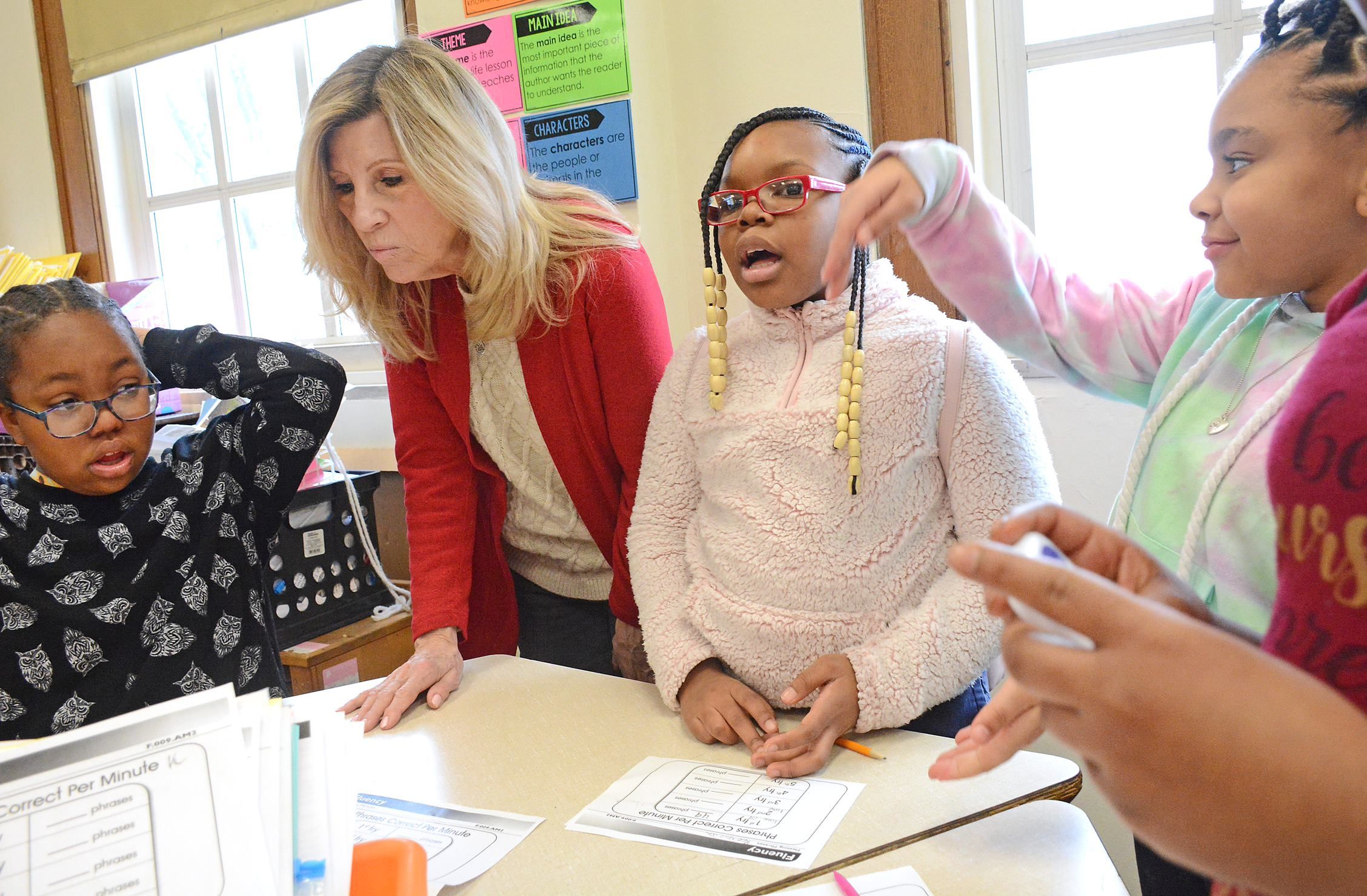 Karen Lee Arthmann, Youth Assistant (School Security) at Rush-Henrietta and NYSUT Board member, works with her students one-on-one and in groups.
