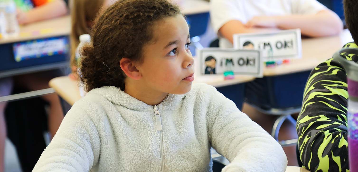student in classroom